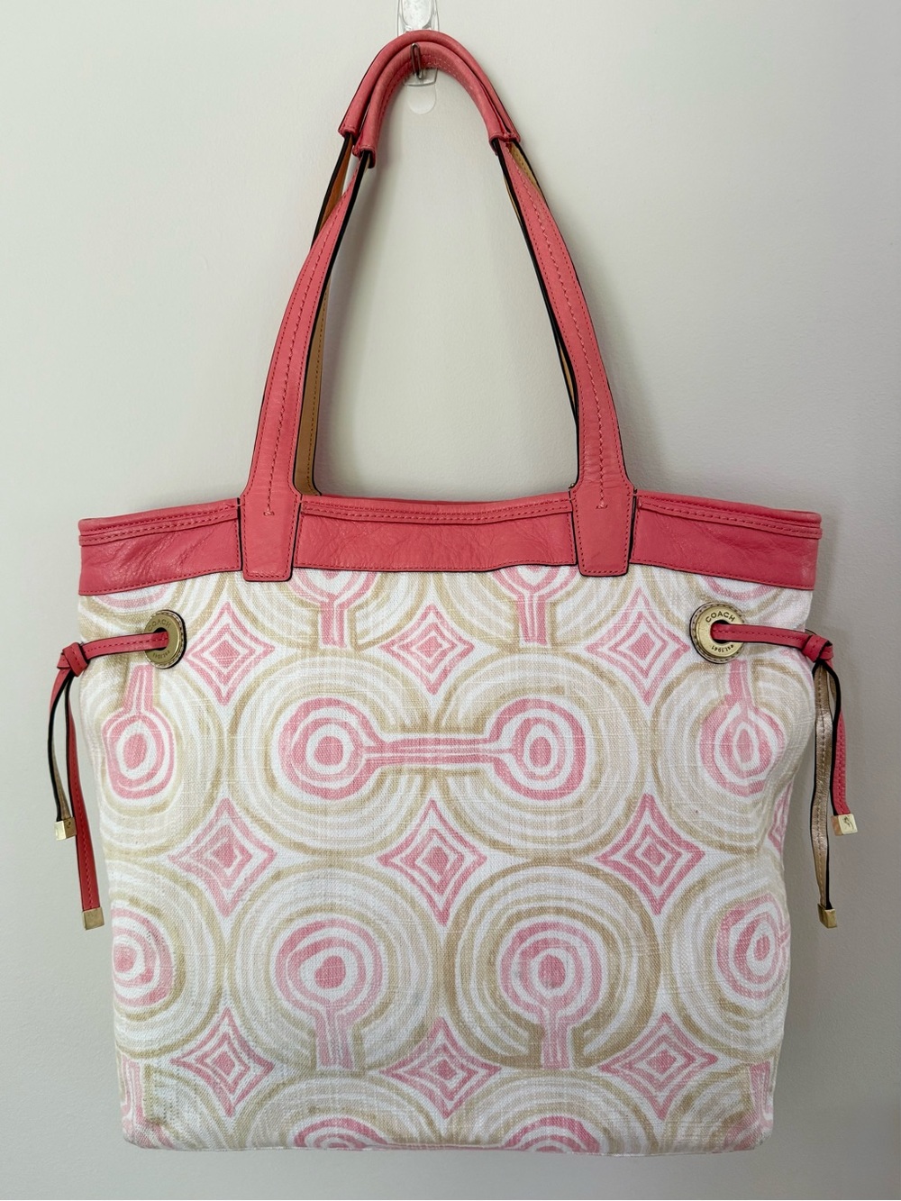 Coach Audrey Signature Op Art Leigh Tote Bag - Picture 6 of 14